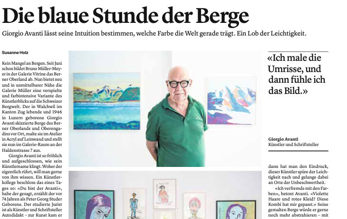 Die blaue Stunde der Berge, Giorgio Avanti in der Luzerner Zeitung